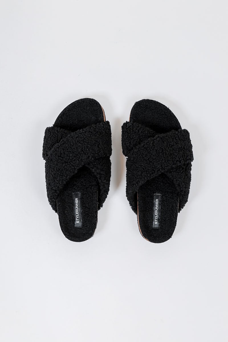 Fluffy discount crossover slides