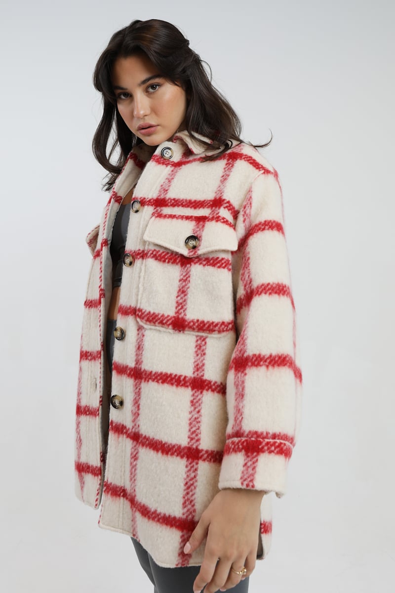 ジャケット・アウター eaphi WOOL LIKE CHECK JACKET Eaphi wool like check jacket