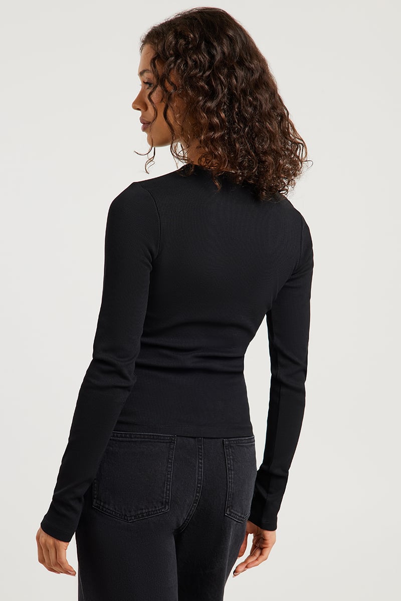 Viktoria & Woods Woods Rib Longsleeve Tee Black | Stylerunner