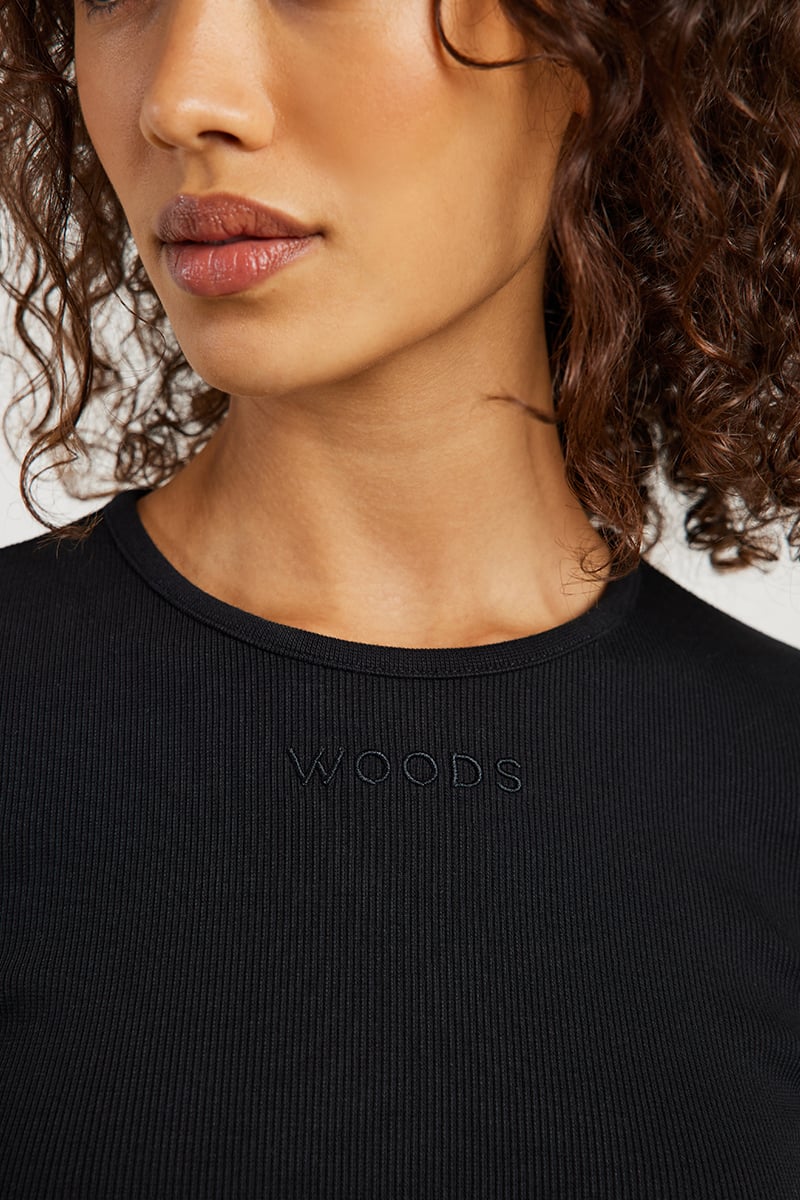 Viktoria & Woods Woods Rib Longsleeve Tee Black | Stylerunner