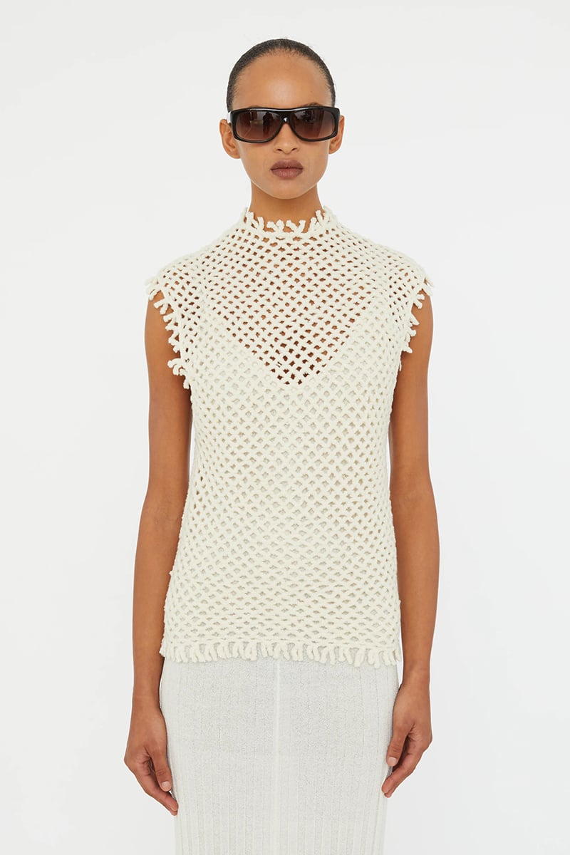 Christopher Esber Lattice Knit Tank Dress White | Stylerunner Christopher Esber Lattice Knit Tank Dress White | Stylerunner