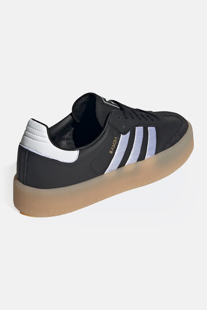 Adidas black outlet sneakers white sole