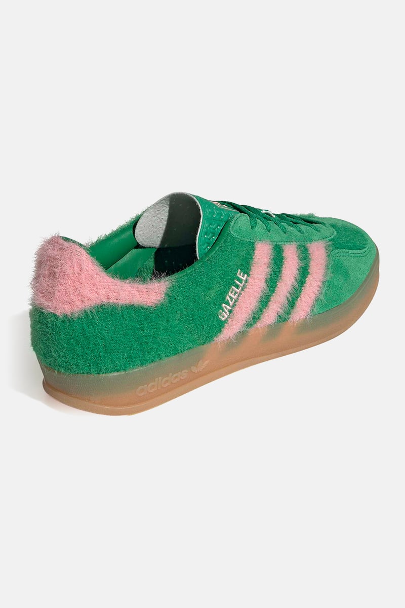 adidas gazelle silver green womens adidas W Gazelle Indoor 'Green Glow Pink' 7.5