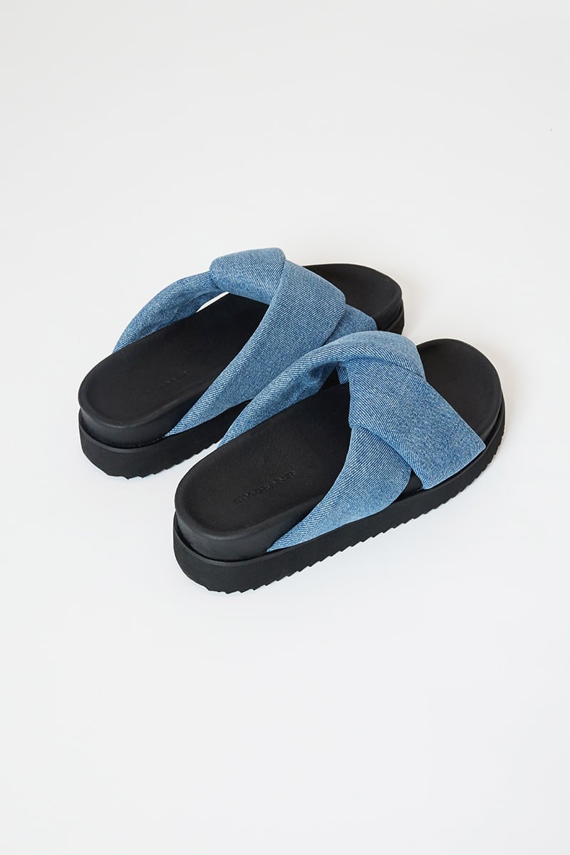 Womens cheap denim sliders