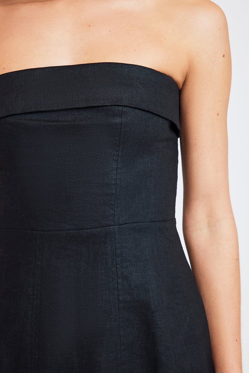 Nude Lucy Lyra Linen Mini Dress Black | Stylerunner
