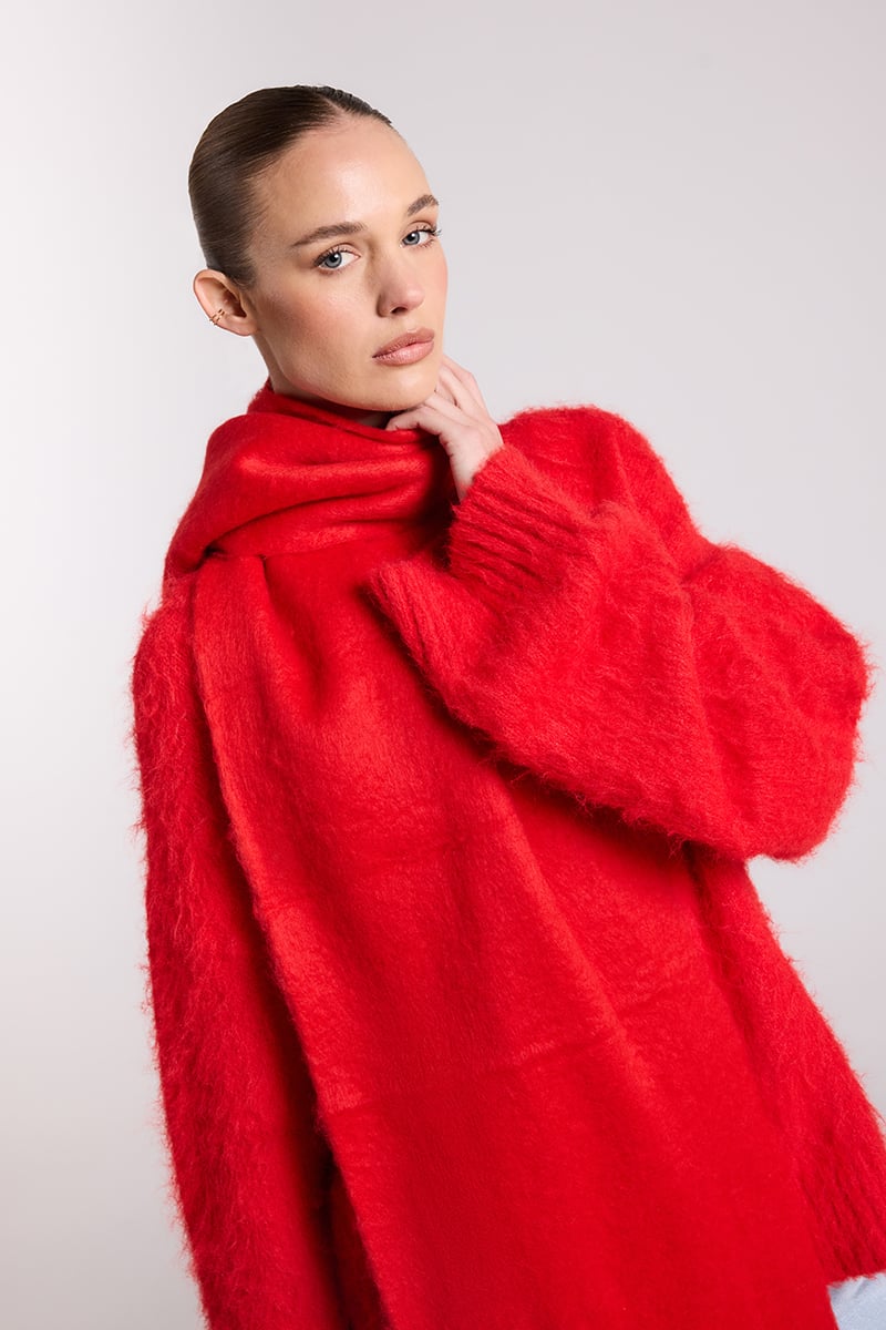 refomed GUNT KNIT SWEATER RED size２ Stylerunner MK x SR Demi Oversized Knitted Sweater Scarlet