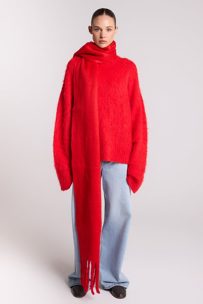refomed GUNT KNIT SWEATER RED size２ Stylerunner MK x SR Demi Oversized Knitted Sweater Scarlet