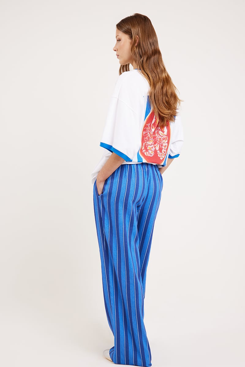 FASHIRU stripe easy pants blue 新品 back0241U30660215_Men_s-easy-