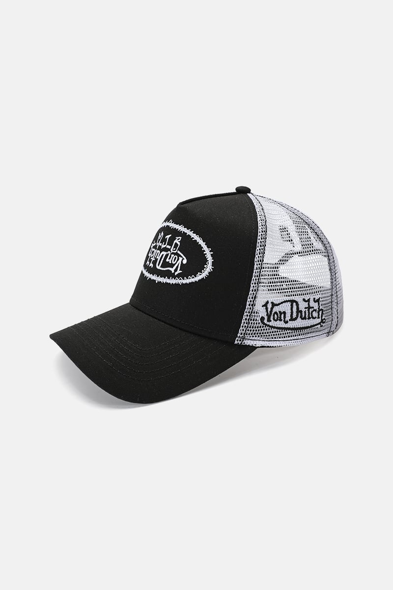 Von Dutch Black and White Cap with Logo Von Dutch Staple White & Black Trucker Hat | Zumiez main image 4