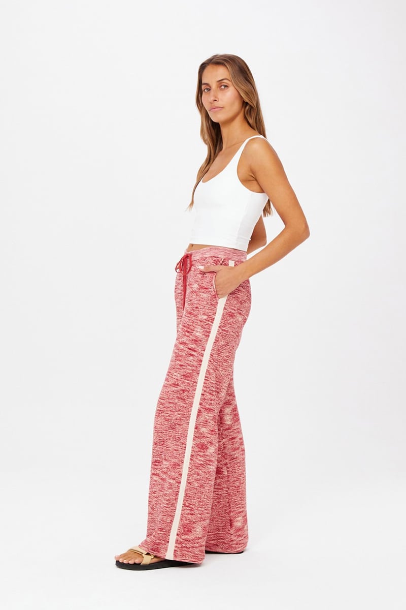 Tan Knit Ribbed Flare Pants – Juniper