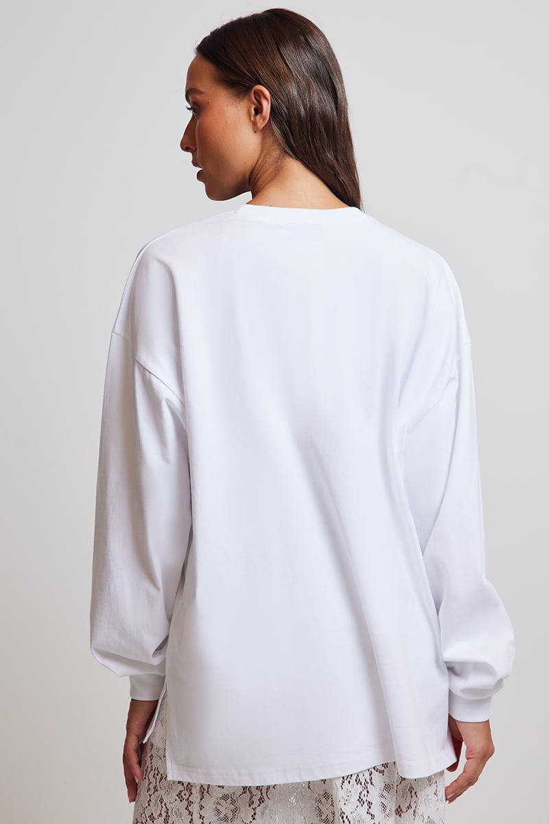 Stylerunner Asher Long Sleeve Tee Bright White | Stylerunner