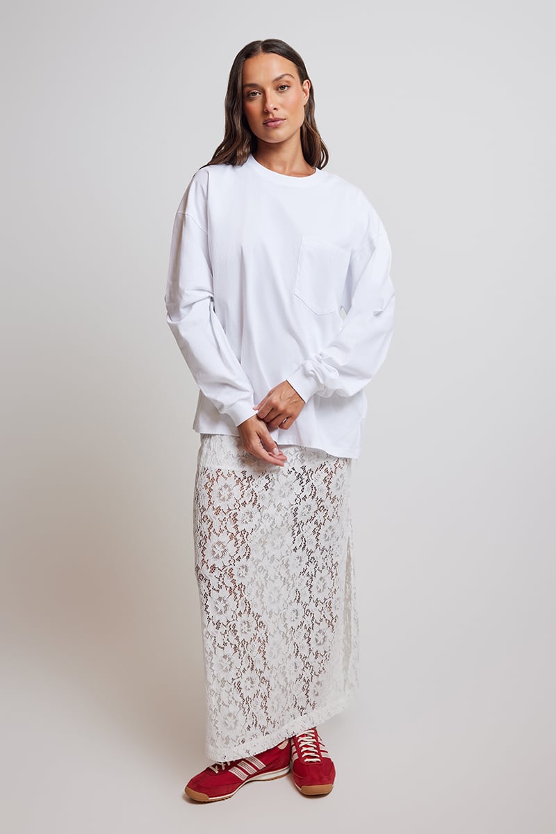 Stylerunner Asher Long Sleeve Tee Bright White | Stylerunner