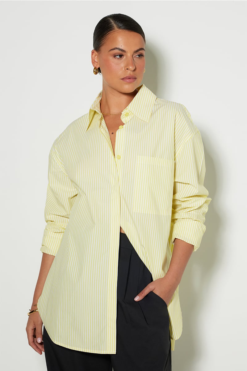 ODE Taylor Oversized Shirt Onyx Stripe