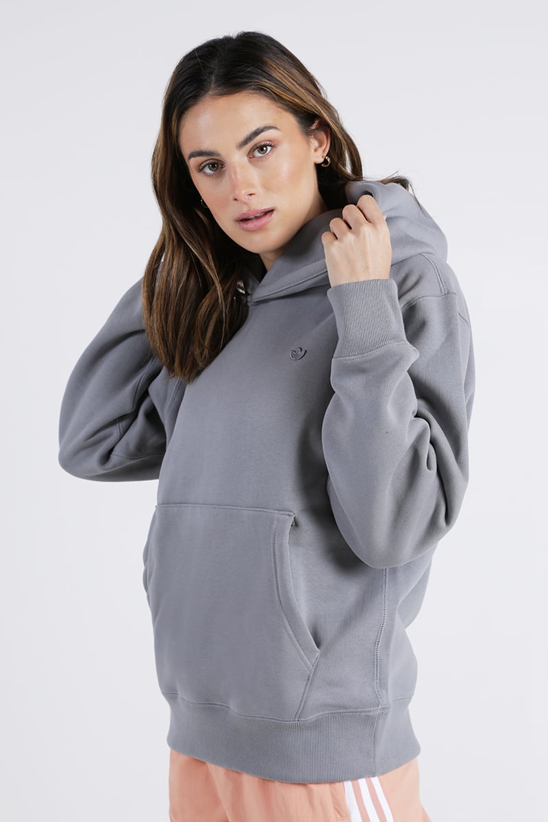 Adidas originals adicolor trefoil hoodie in grey on sale