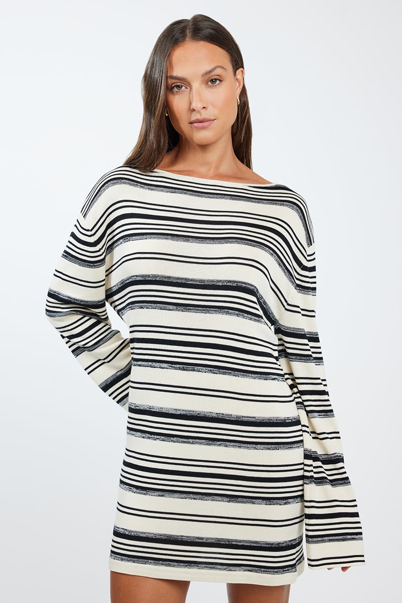 rio bodycon dress Elce Mini Cream Stripe How to Style a Parent ID:RHC0126-014940M Color:ANTIQUE WHITE Perfect for the adventurous