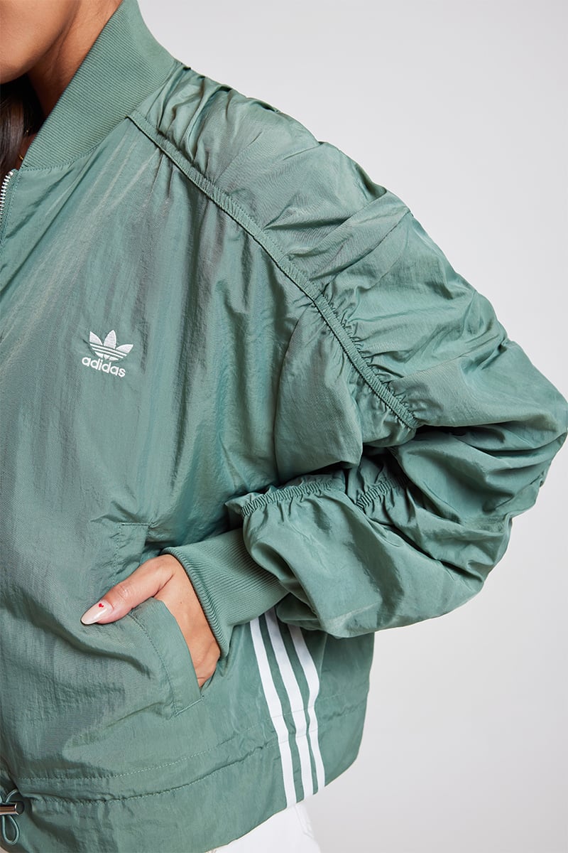 Adidas green bomber jacket online