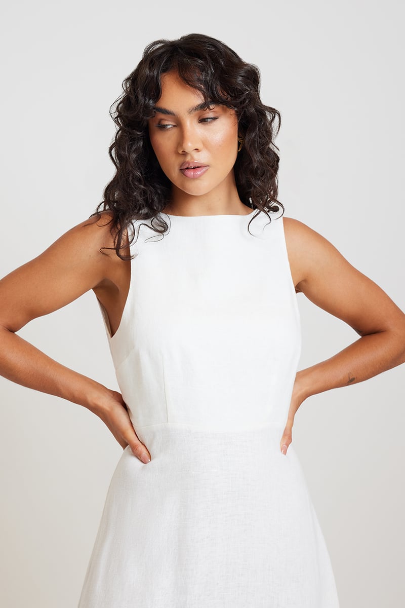 chinese dress ladies Linen Dress Estelle – Gaâla main image 1