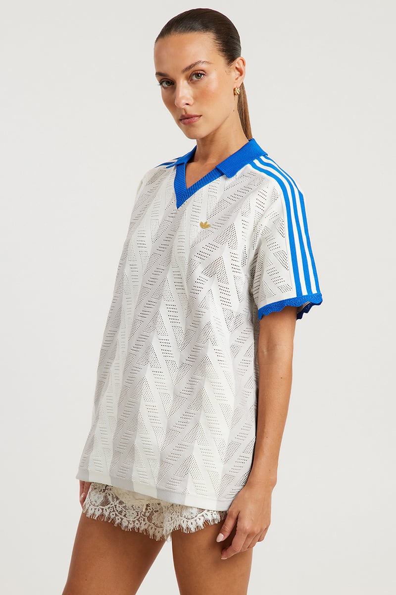 adidas Short-Sleeve Polo Tee Off White/Chalk Pearl | Stylerunner