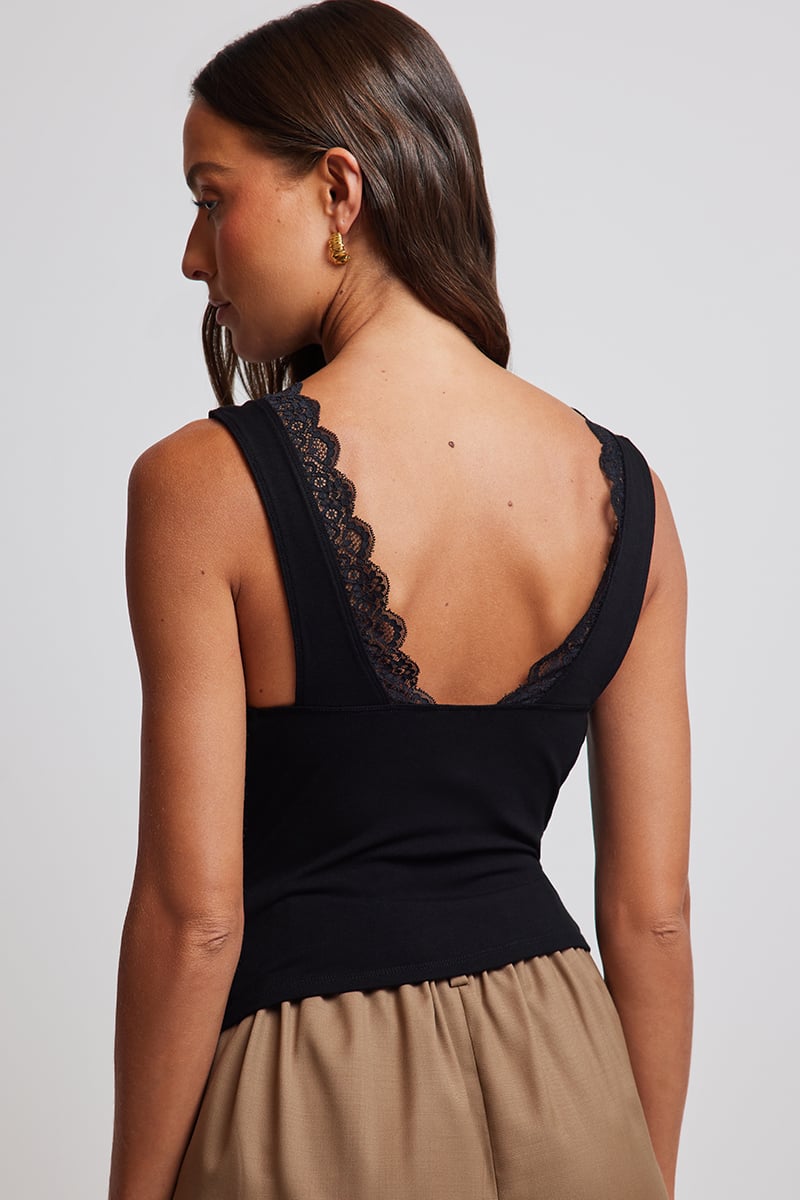 ODE Harley Lace Cami Onyx | Stylerunner