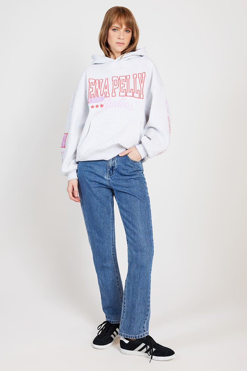 Ena Pelly EP Mixed Oversized Hoodie Ep Mix Oversized Hoodie White