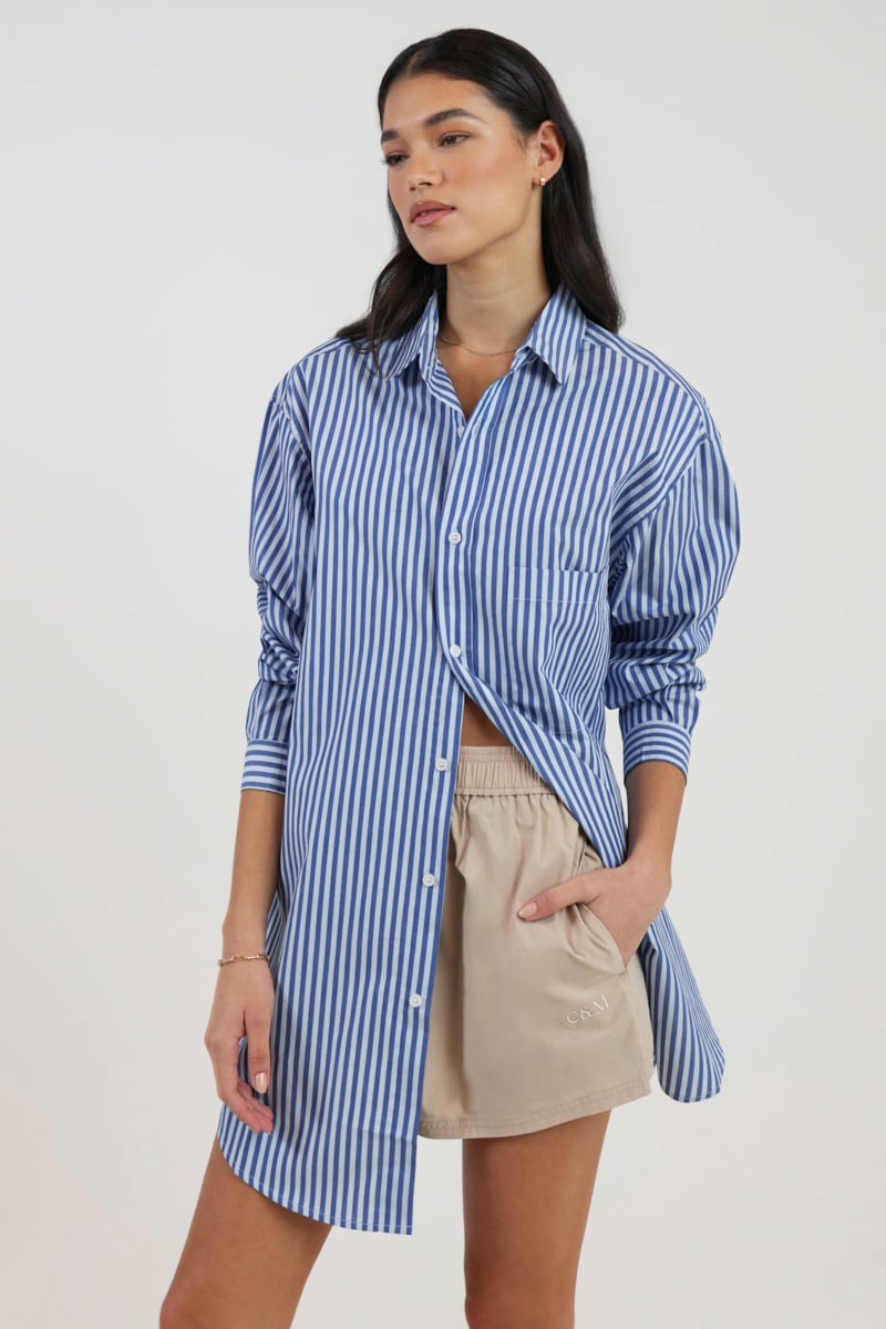 blanca Liam Thin Stripe Shirt Blue/Navy