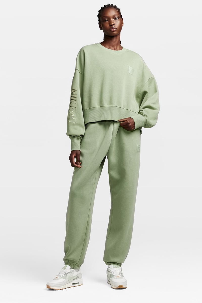 Green on sale fleece sweatshirt