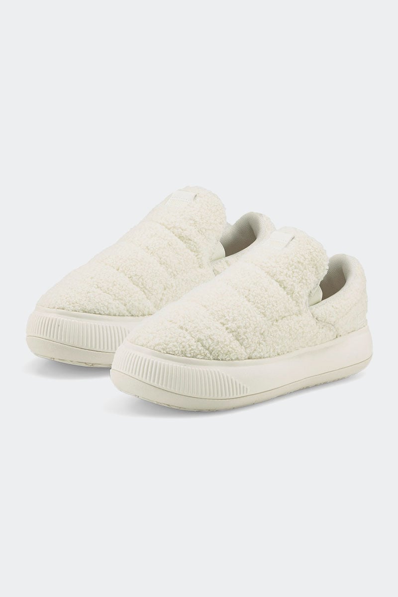 Puma Suede Mayu Slip On Teddy Sandals Marshmallow Put Stylerunner