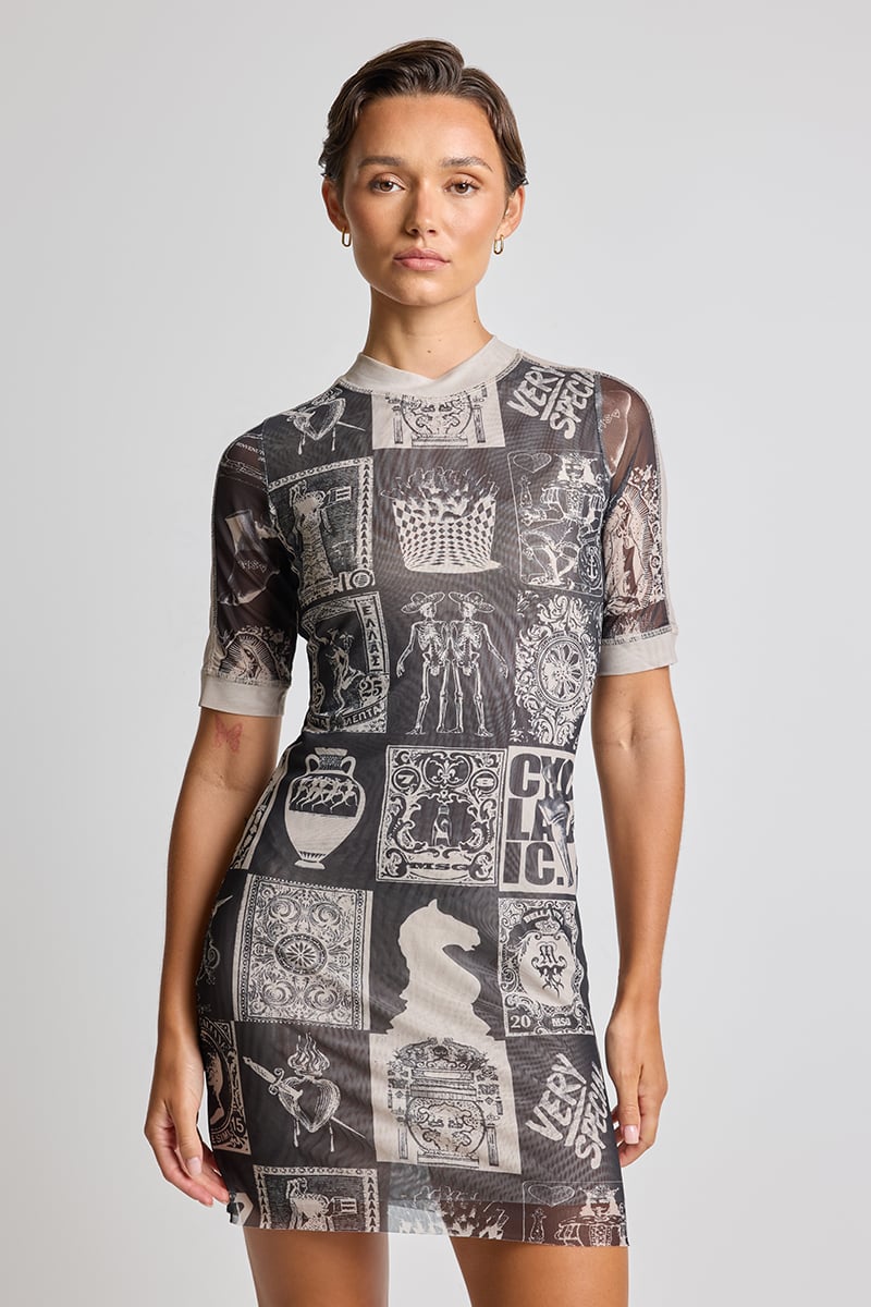 Msg Dress Code SOMETHING VERY SPECIAL MSG Grid Mini Dress Black | Stylerunner