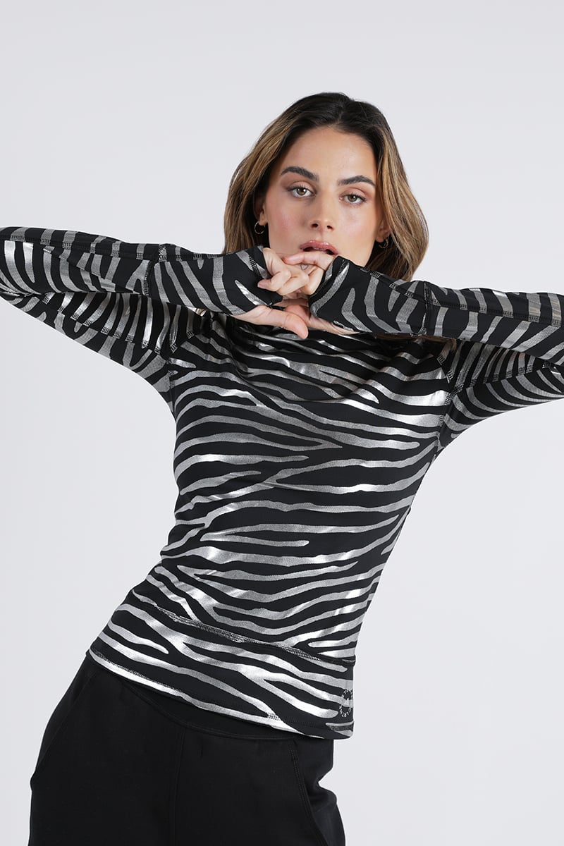 adidas by Stella McCartney Long Sleeve Metallic Print Tee
