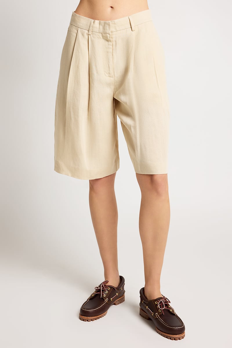 Culotte Denim Jumpsuit + Brogues. | Le Stylo Rouge