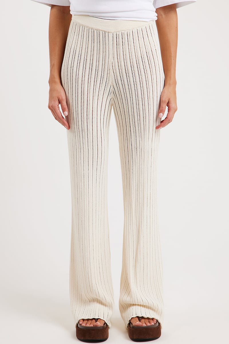Liido Lana Crochet Pants Off White | Stylerunner