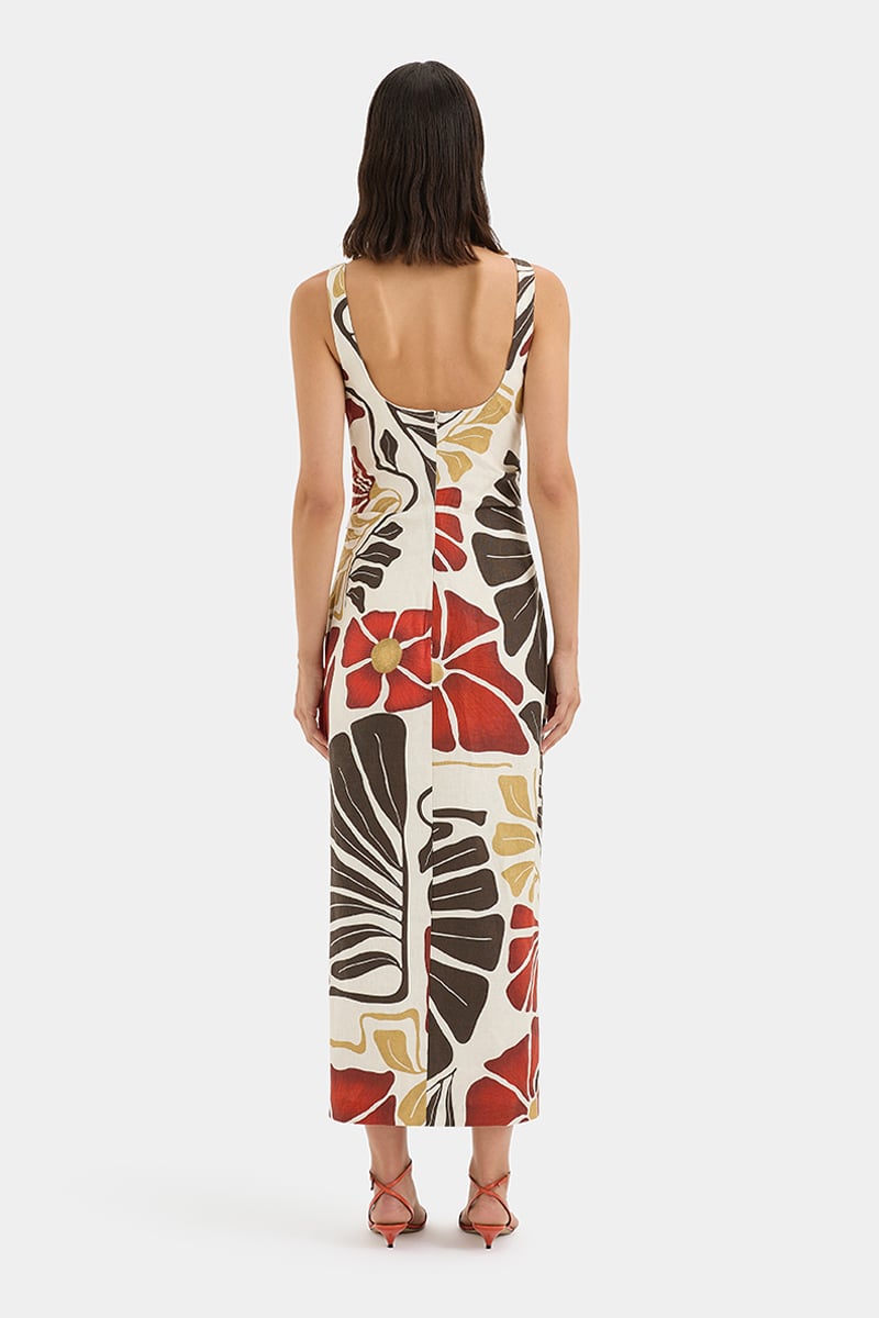 SIR. Julietta Balconette Midi Dress Fiorello Rosso | Stylerunner