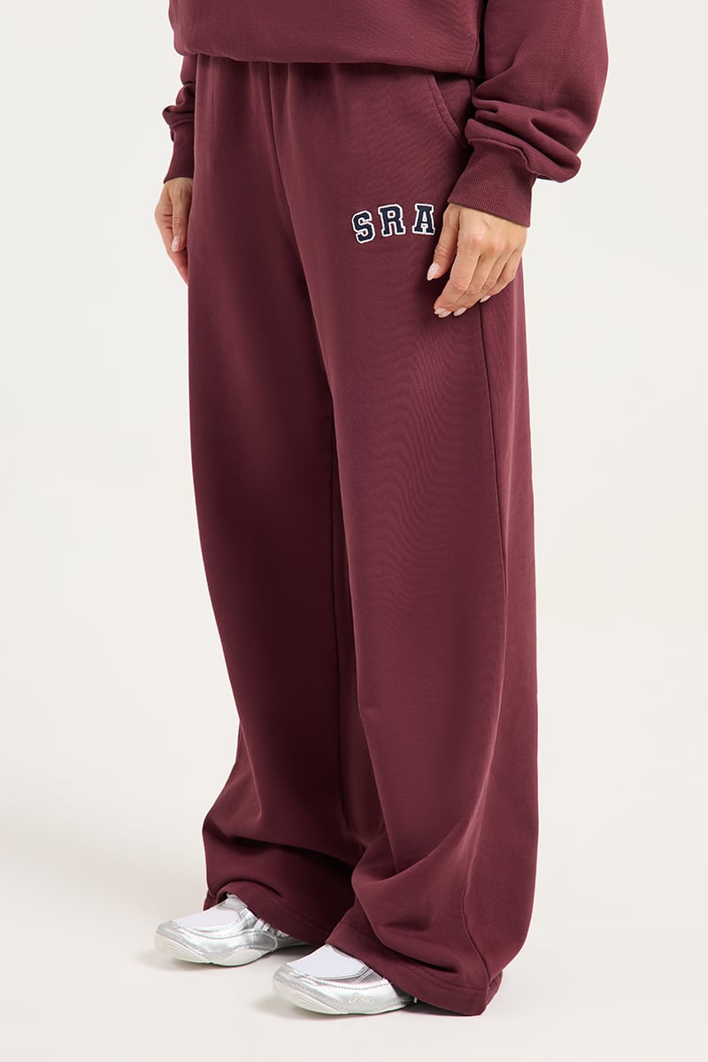 Stylerunner SRA Wide Leg Sweatpants Plum Berry | Stylerunner