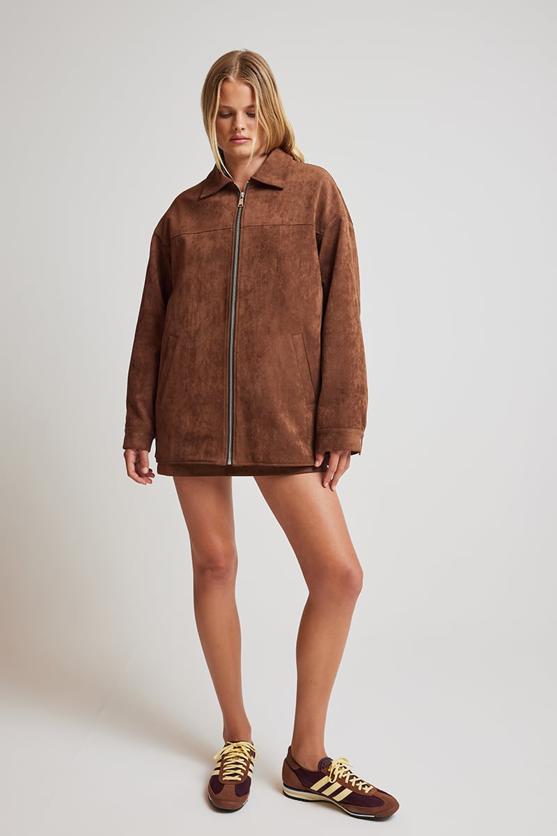 Blanca Fraser Suede Jacket Brown | Stylerunner