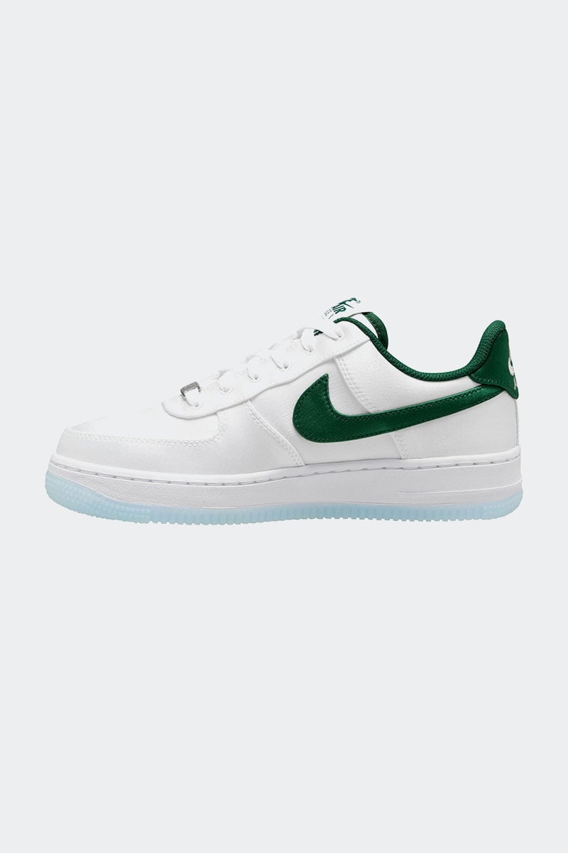 White and green nike air store force 1