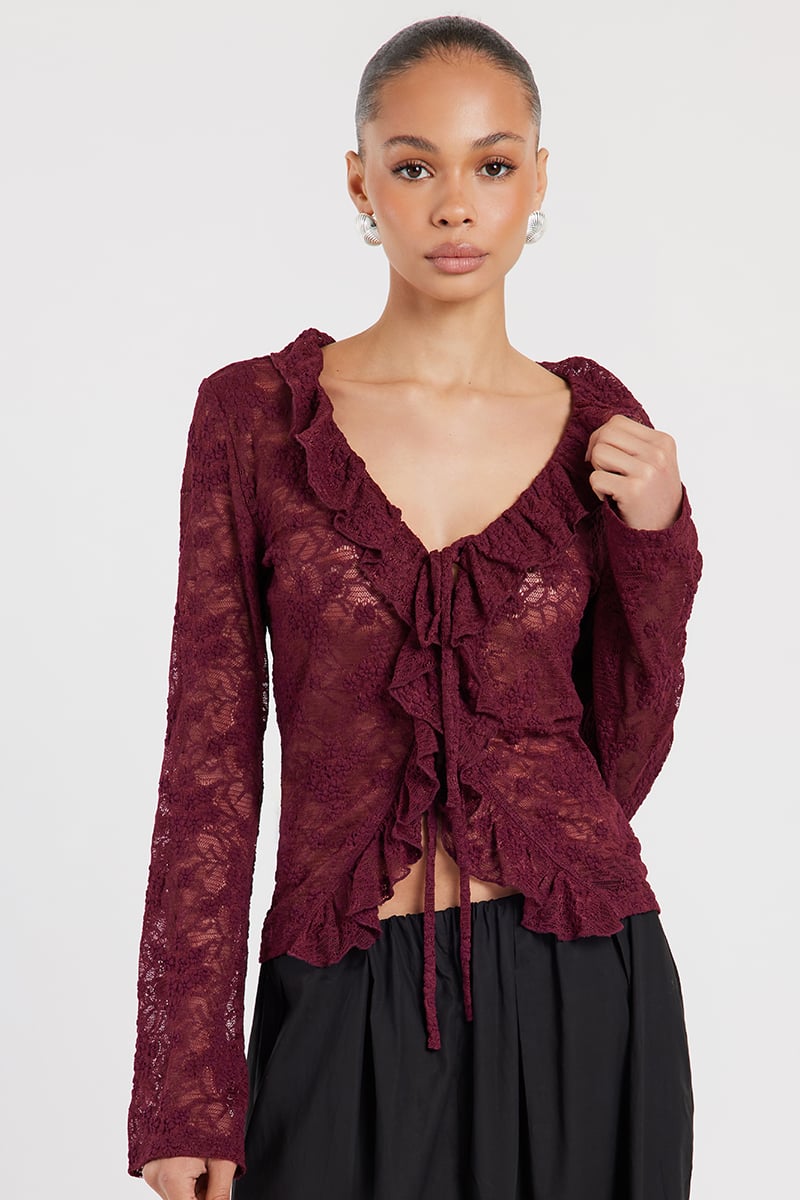 ♡*♡様 flower scallop couture blouse ロージーモ ODE Harlowe Lace Blouse Soft White | Stylerunner