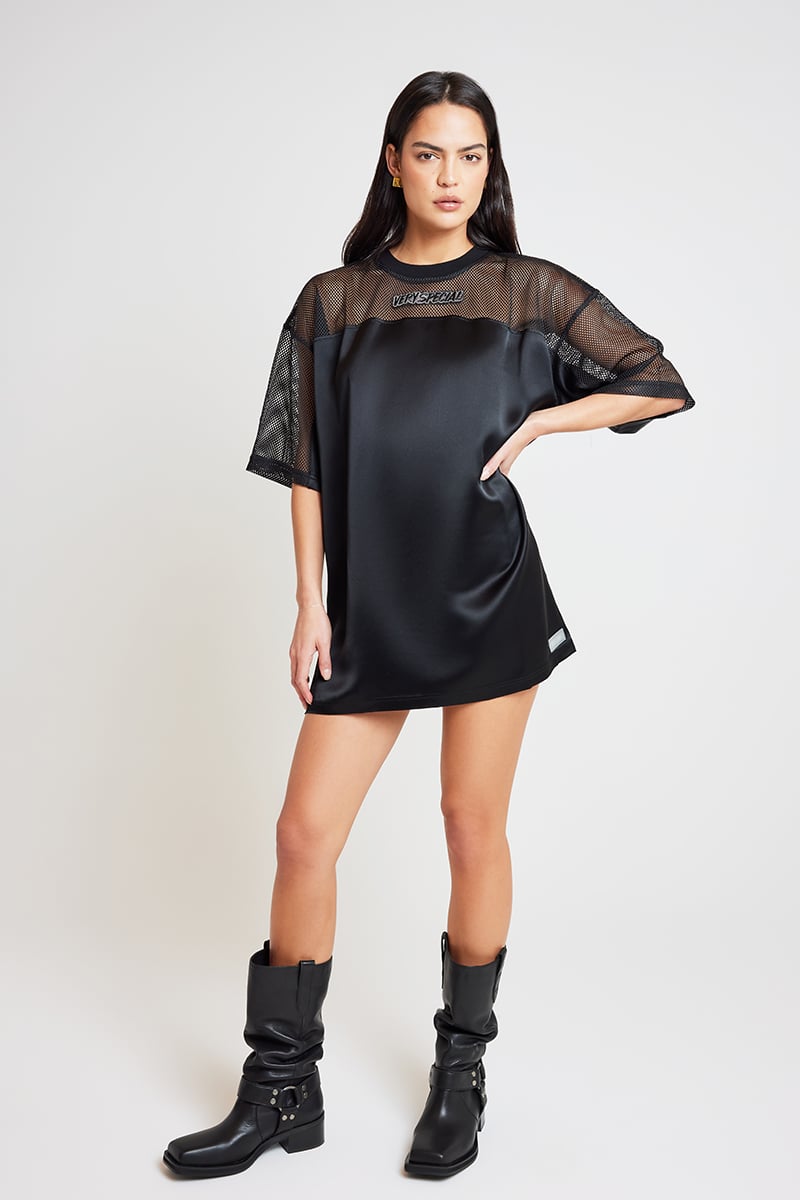 Mesh tee dress shop