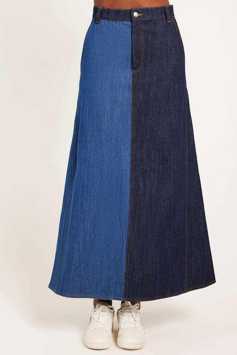 NZSALE  AIM'N BLUE STRIPE SKIRT