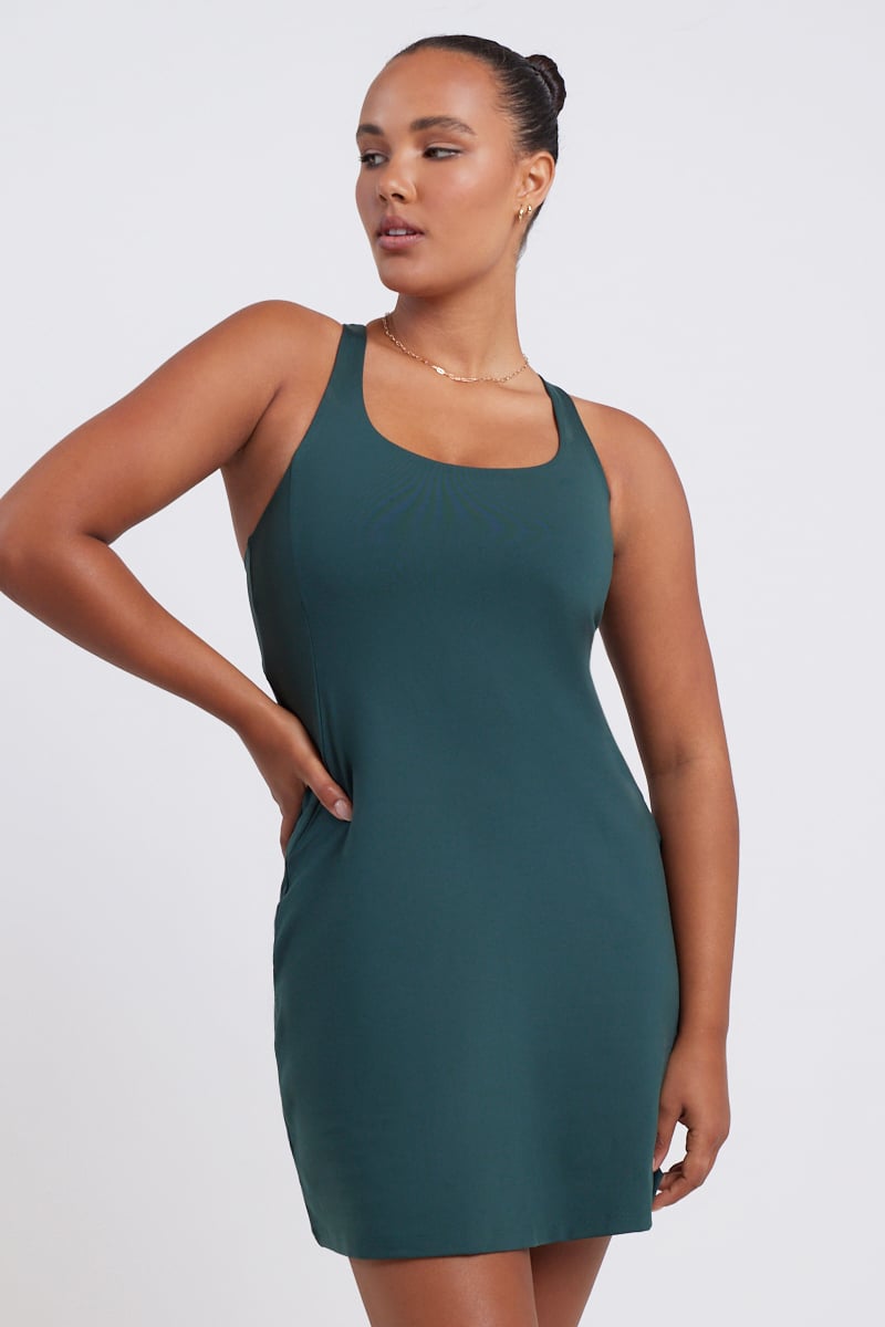 Paloma Racerback Dress in Moss