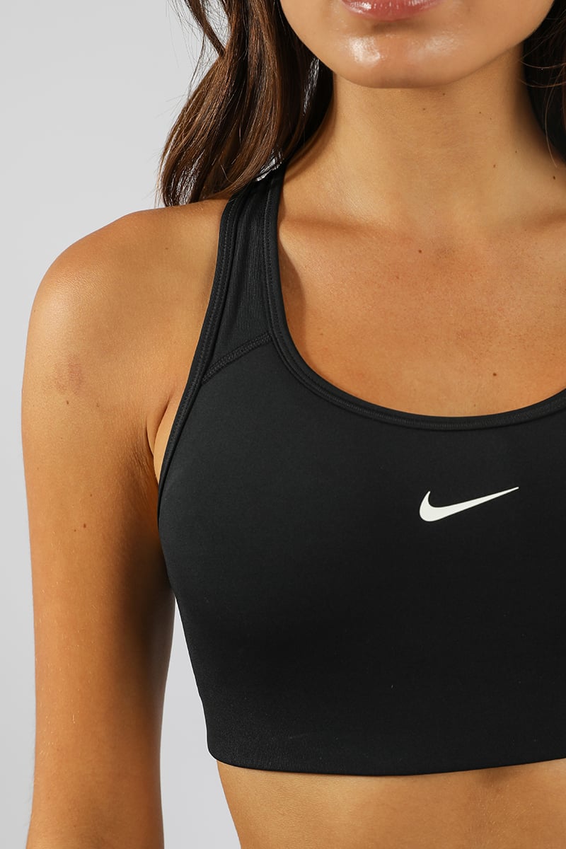 Nike Women's Just Do It Dry Fit Sports Bra White w/Black Trim Size Large