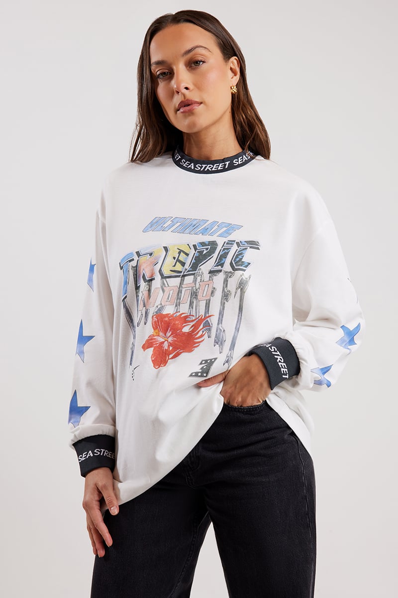 トップス SEA LONG SLEEVE TEE Color: WHITE Sea Street Long Sleeve T-Shirts | Long sleeve Tees | Stylerunner