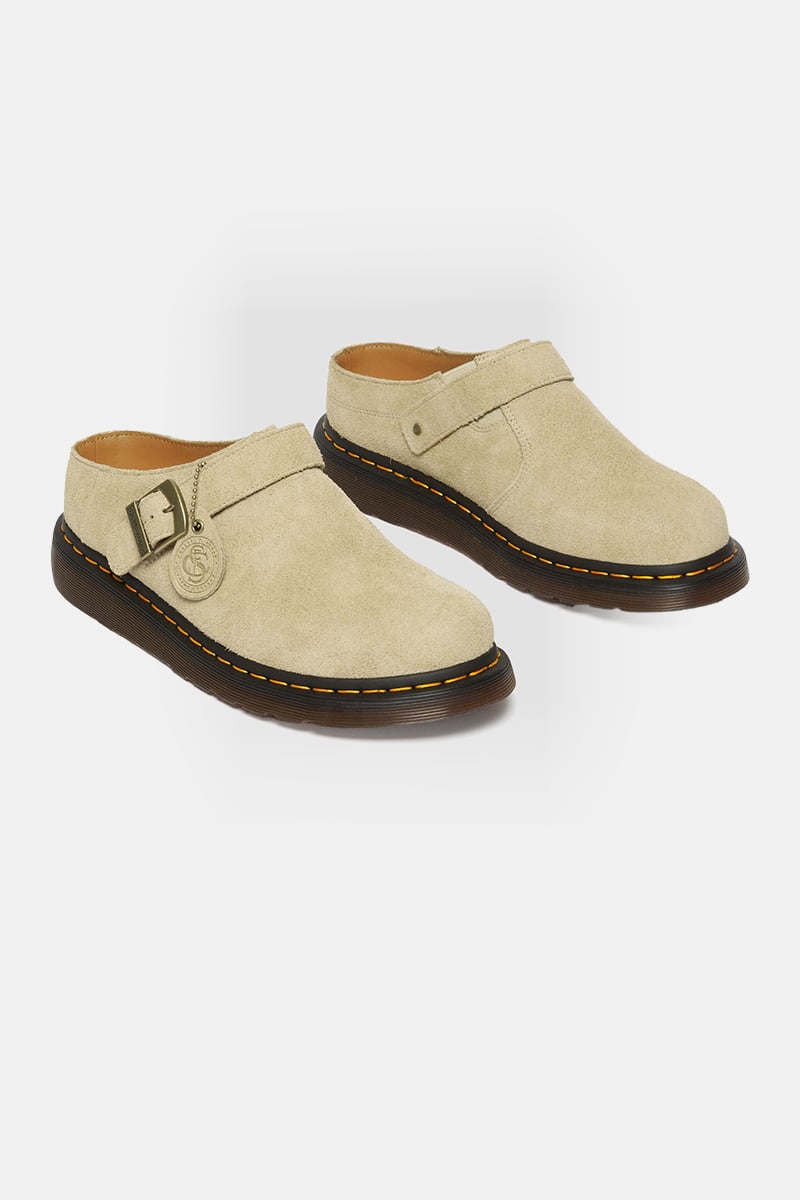 Dr Martens Isham Buckle Mule Parchment Desert Oasis Suede