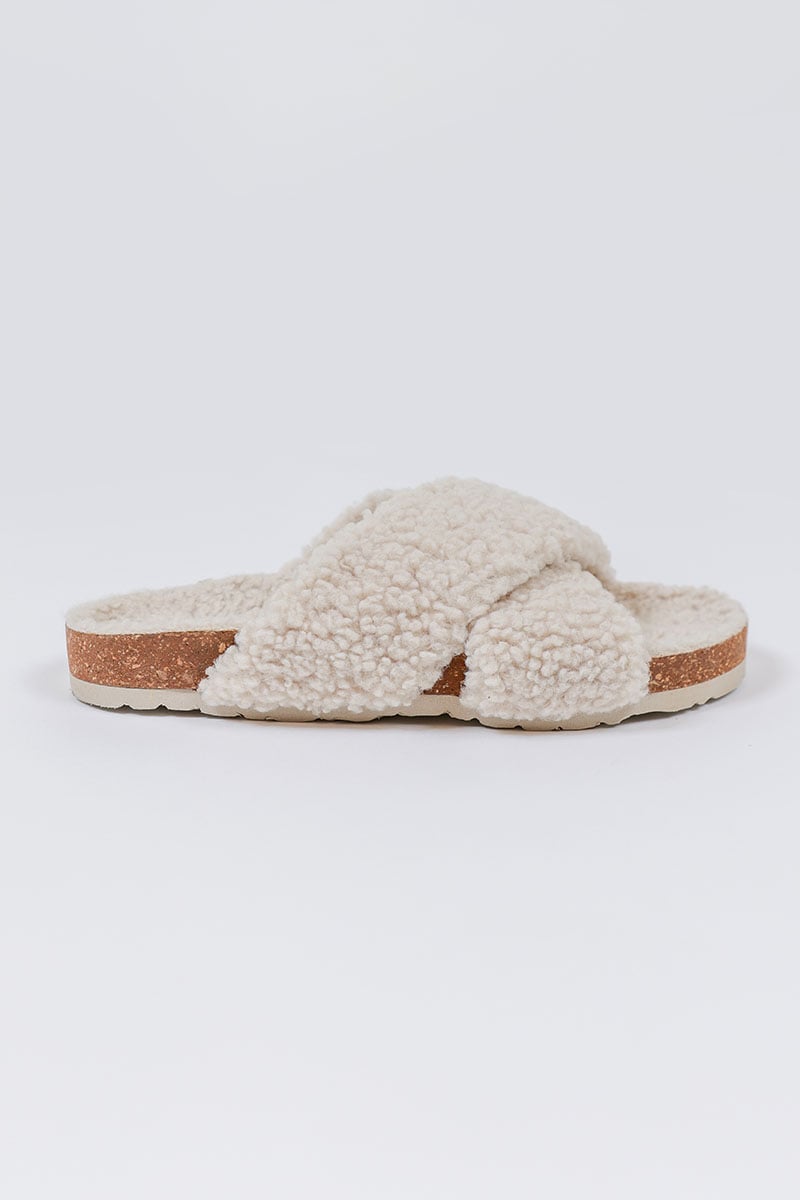 Stylerunner Sherpa Crossover Slides Oat Stylerunner