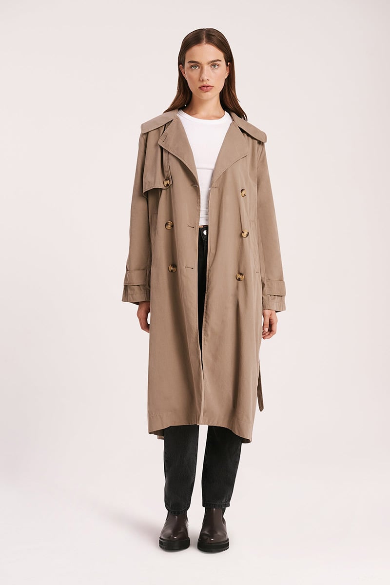 Nude clearance trench coat