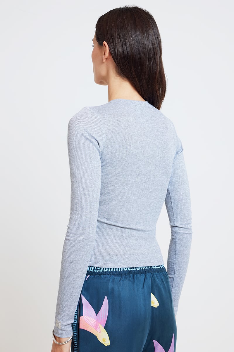 Muma World MW x SR Metallic Ribbed Long Sleeve Top Grey Muma World MW x SR Metallic Ribbed Long Sleeve Top Grey