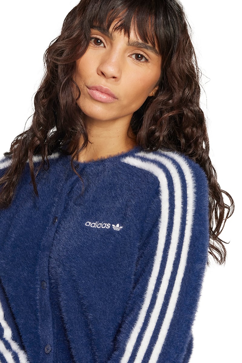 adidas Fluffy Knit Cardigan Night Indigo | Stylerunner