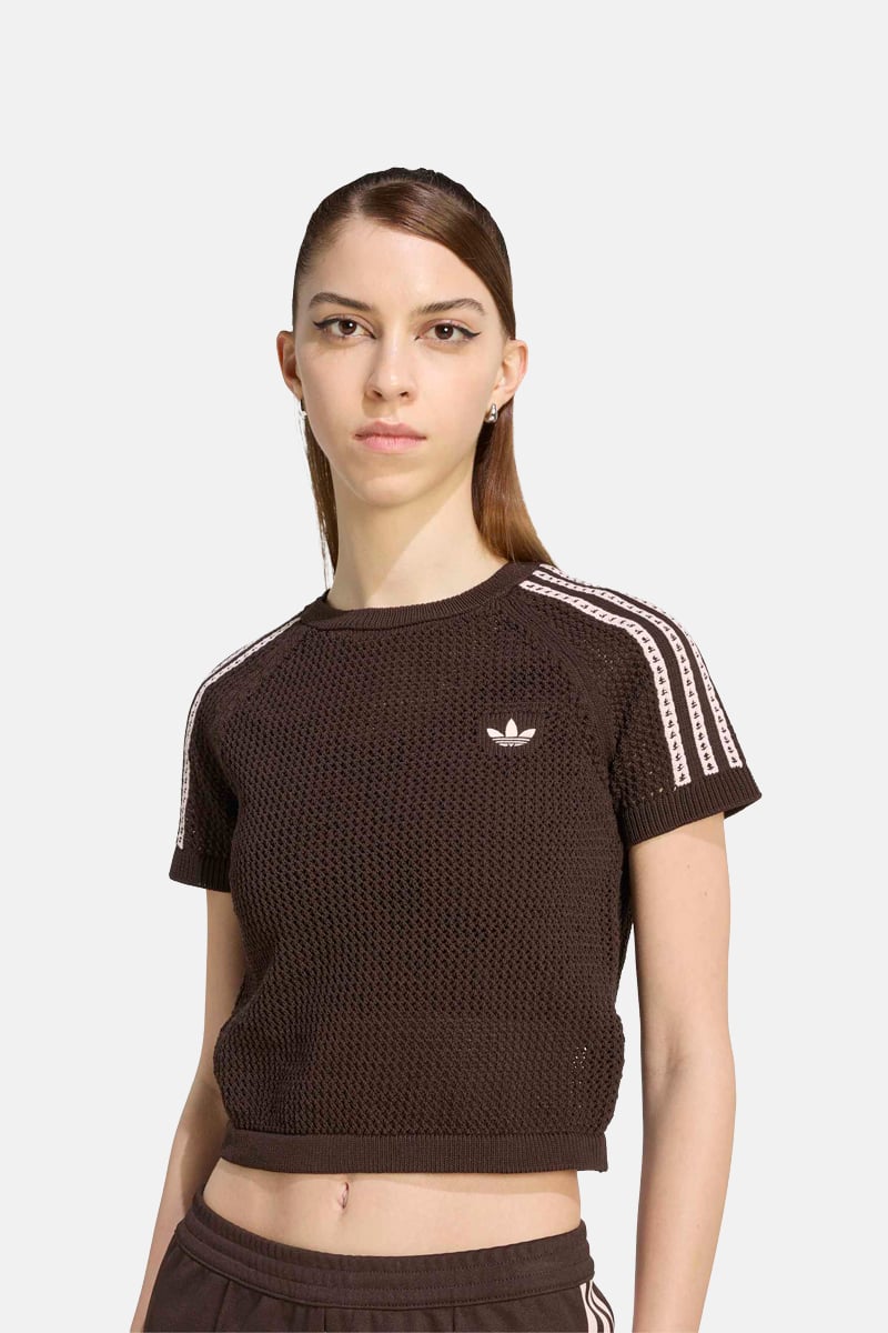 adidas Crochet Tee Aurora Coffee | Stylerunner