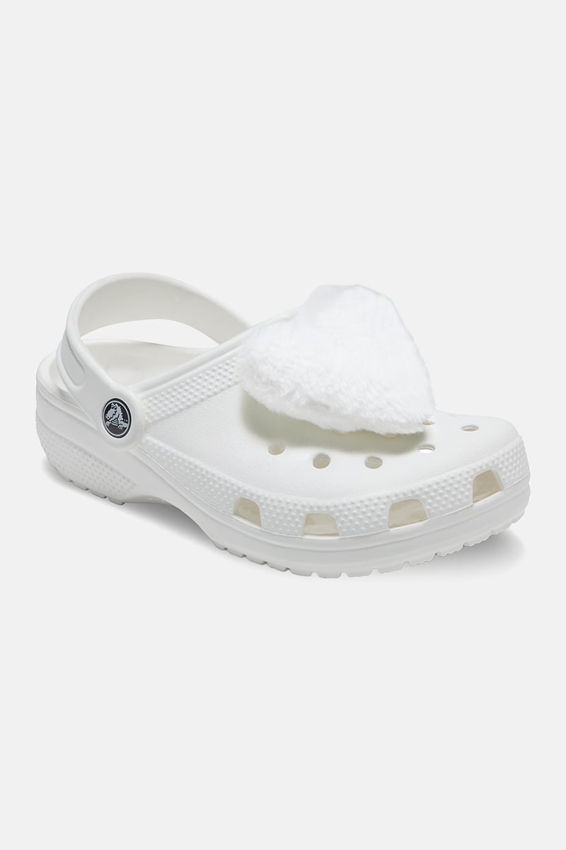Fluffy white crocs hot sale