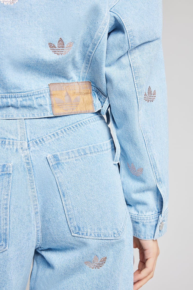 24AW新作デニムジャケット【Adidas 】Denim Rhine Stone Jacket CLOTHING - Denim Rhinestone Jacket - Blue | adidas Oman