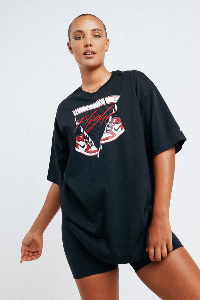 Nike Jordan Flight Oversized T-Shirt Black/Varsity Red | Stylerunner